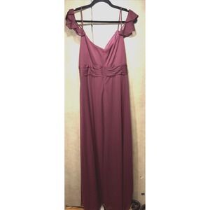 Vtg 90s Cindy Burgundy Formal Spaghetti Strap Dress 2Xl Polyester